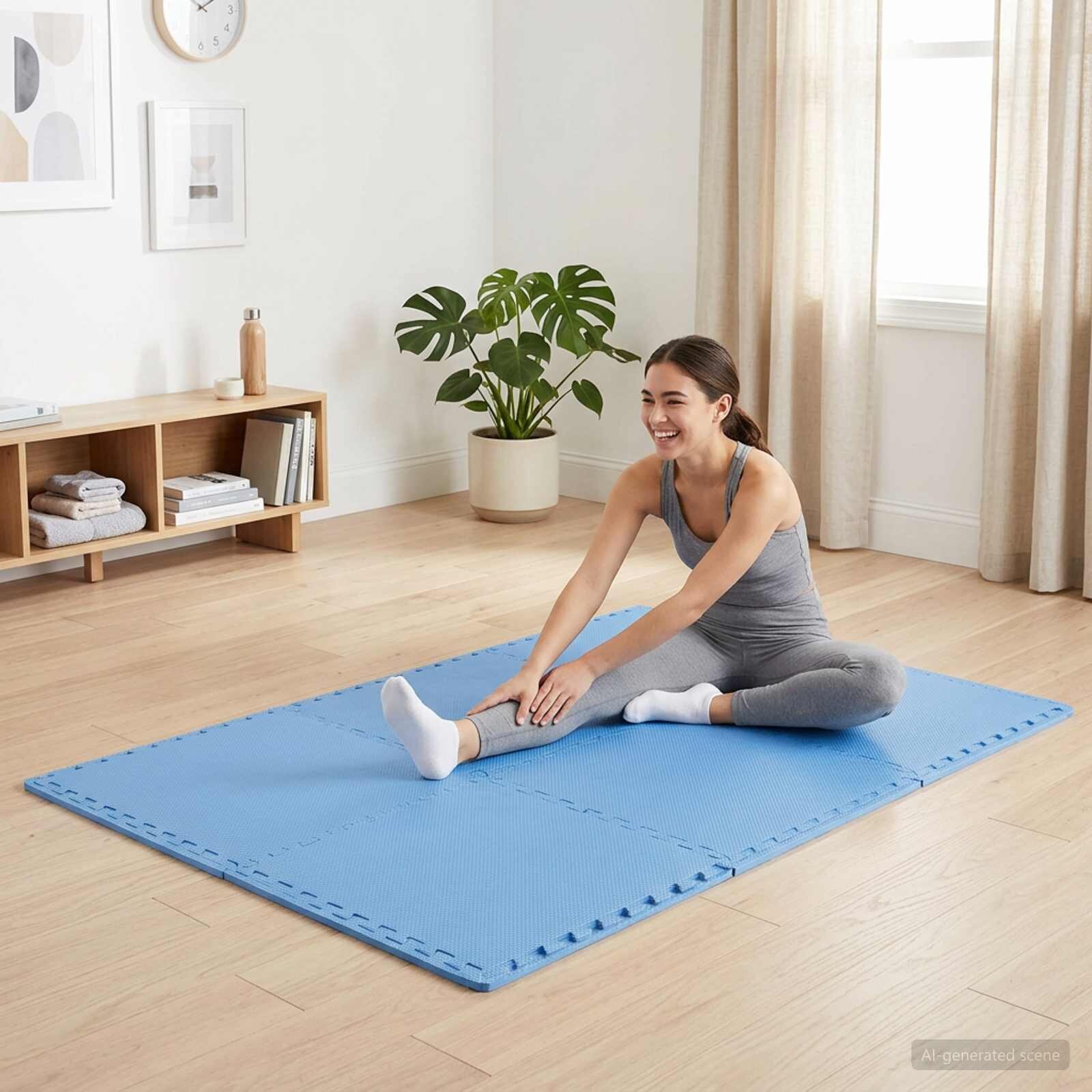 vidaXL Мокети 40 бр. Синьо 144 м² EVA Пяна