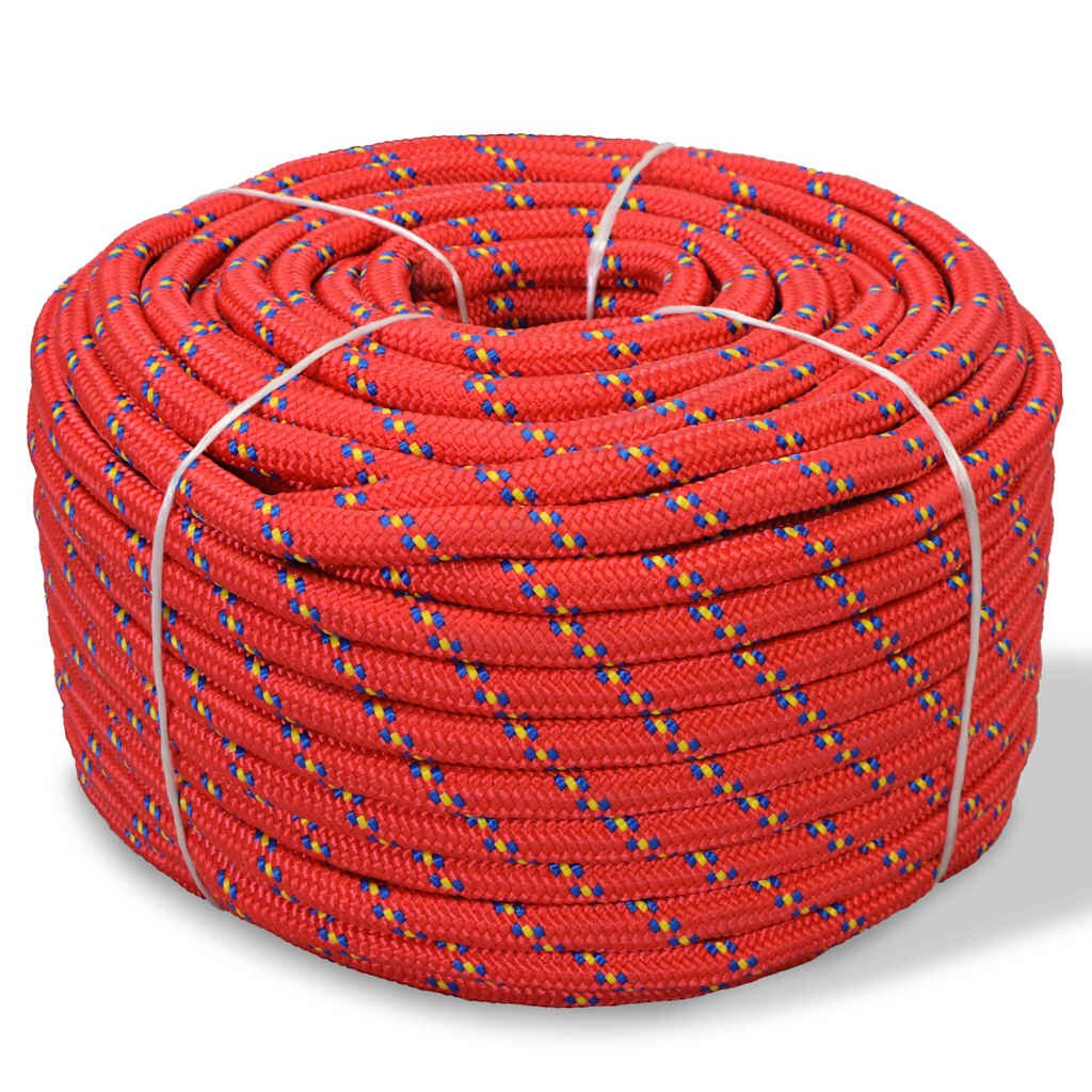 vidaXL Морско въже полипропилен 16 мм 250 м червено