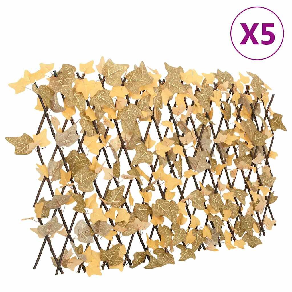 vidaXL Мрежа изкуствени листа клен разширяваща оранжев 5 бр 180x60 см