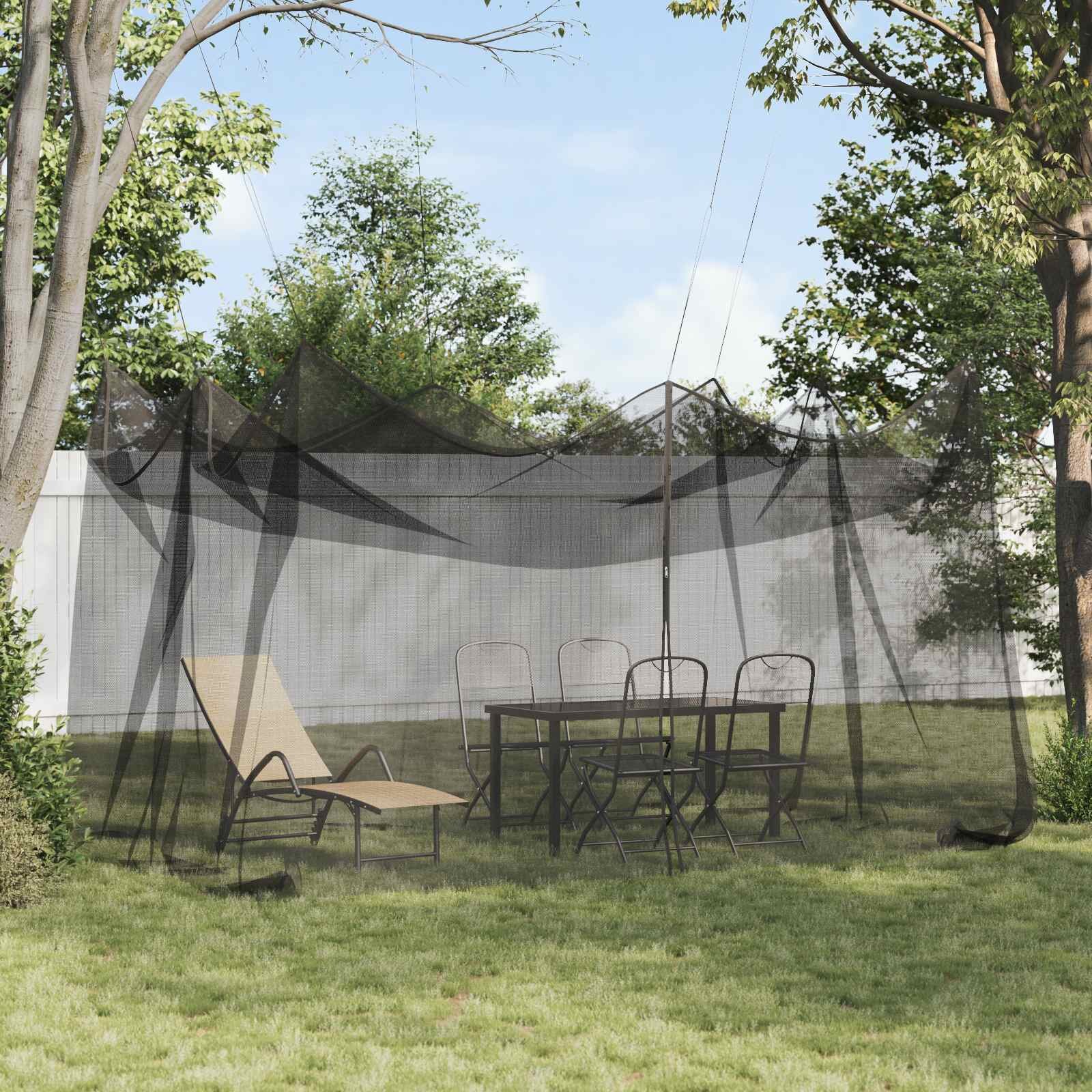 vidaXL Мрежа против комари за градината 220 mesh Черно 3 x 45 x 25 m