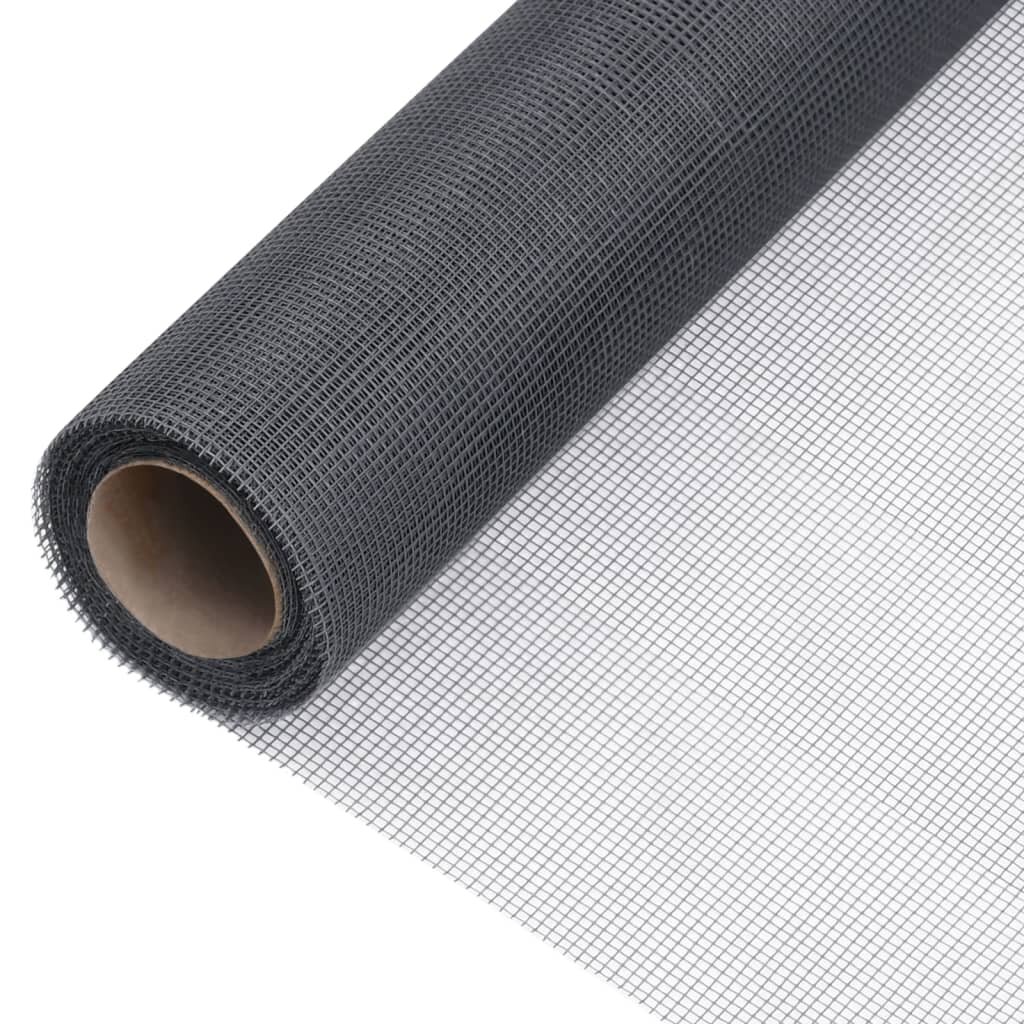 vidaXL Мрежа против насекоми фибростъкло 100x1000 см сива
