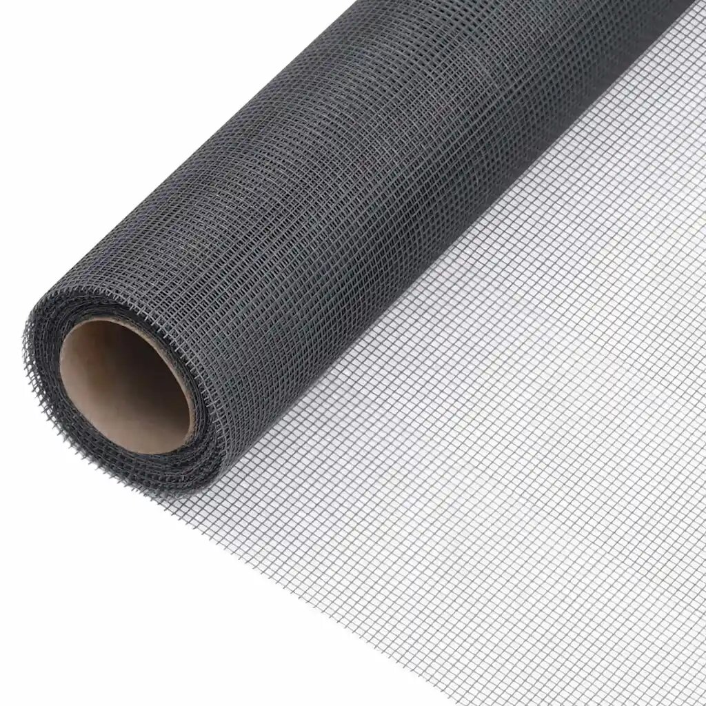 vidaXL Мрежа против насекоми фибростъкло 112x500 см сива