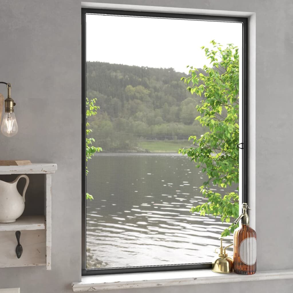 vidaXL Мрежа против насекоми за прозорци антрацит 80x120 см