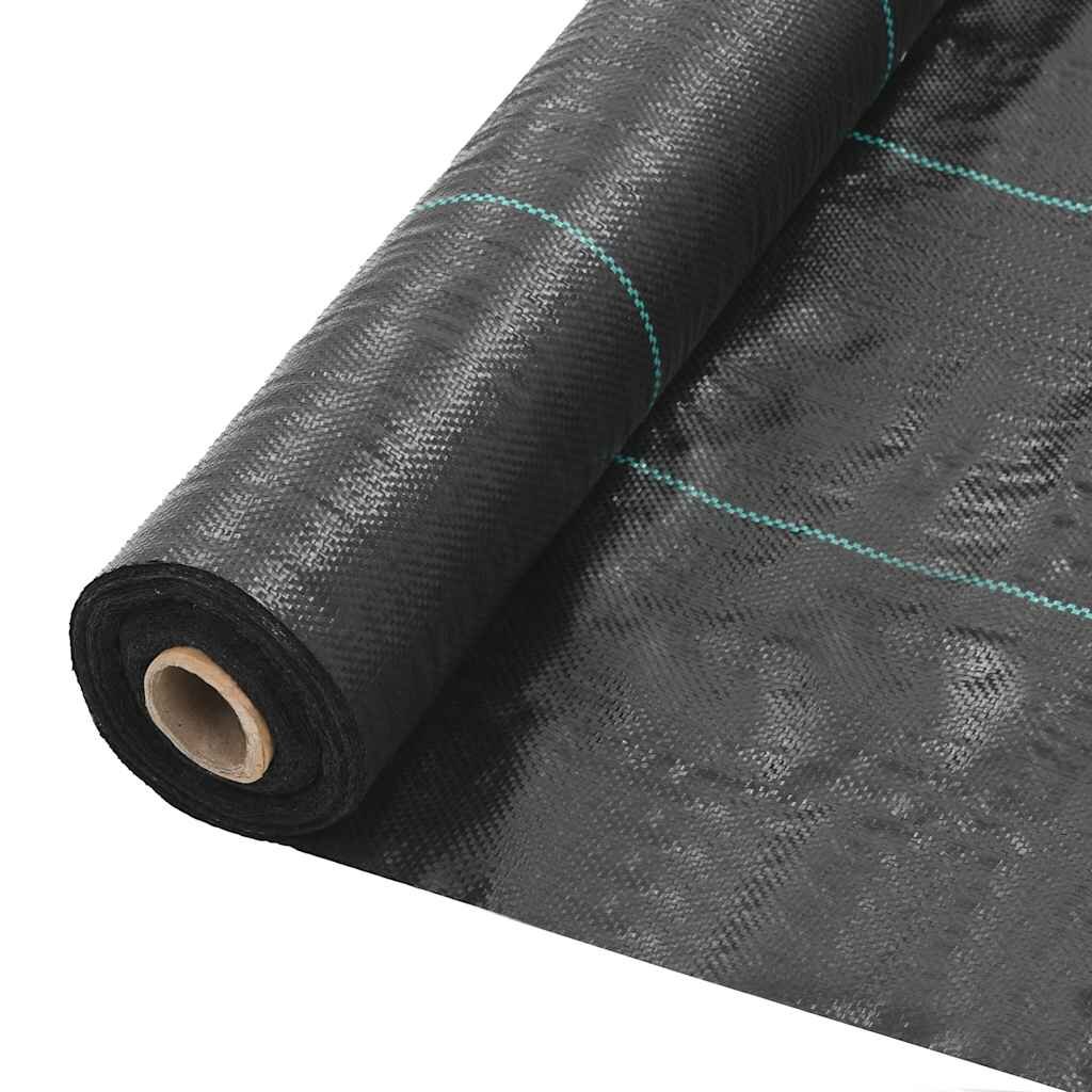 vidaXL Мрежа за мулчиране PP 1x50 м черна