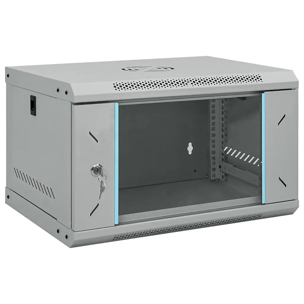 vidaXL Мрежов кабинет със съхранение Сив 53 x 45 x 30 см Стомана