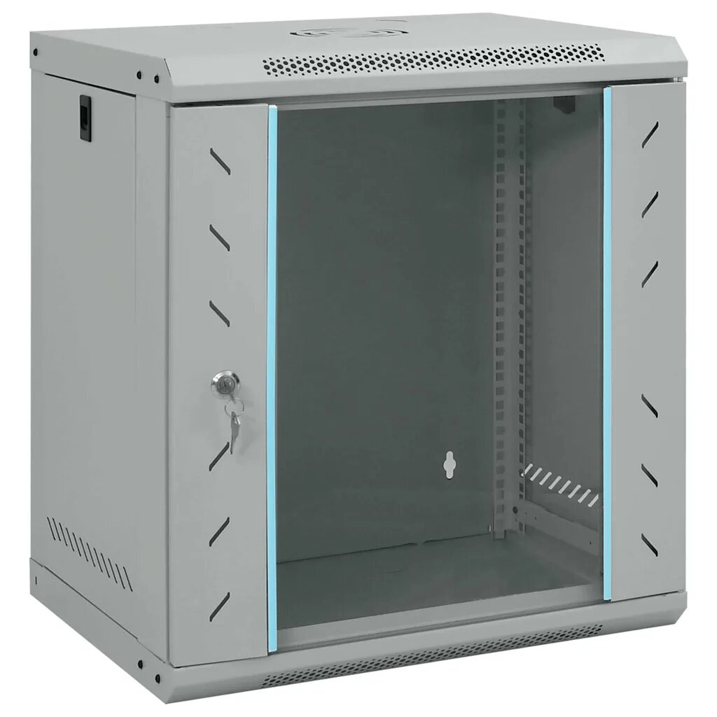 vidaXL Мрежов кабинет със съхранение Сив 53 x 45 x 60 см Стомана