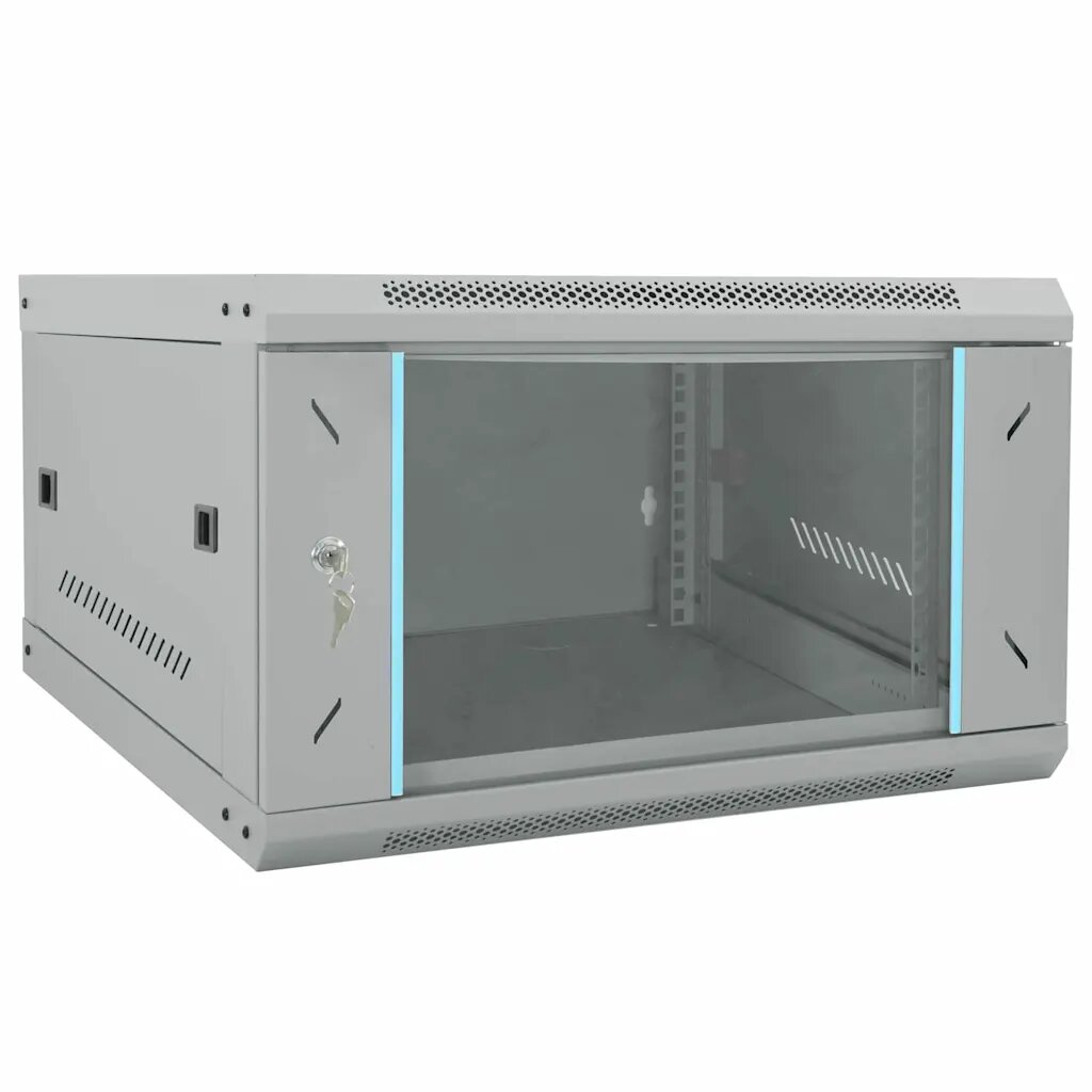 vidaXL Мрежов кабинет със съхранение Сив 53 x 60 x 30 см Стомана