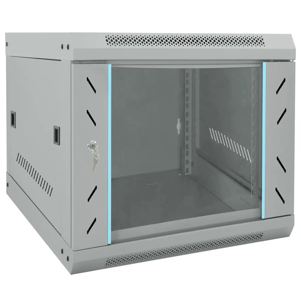 vidaXL Мрежов кабинет със съхранение Сив 53 x 60 x 45 см Стомана