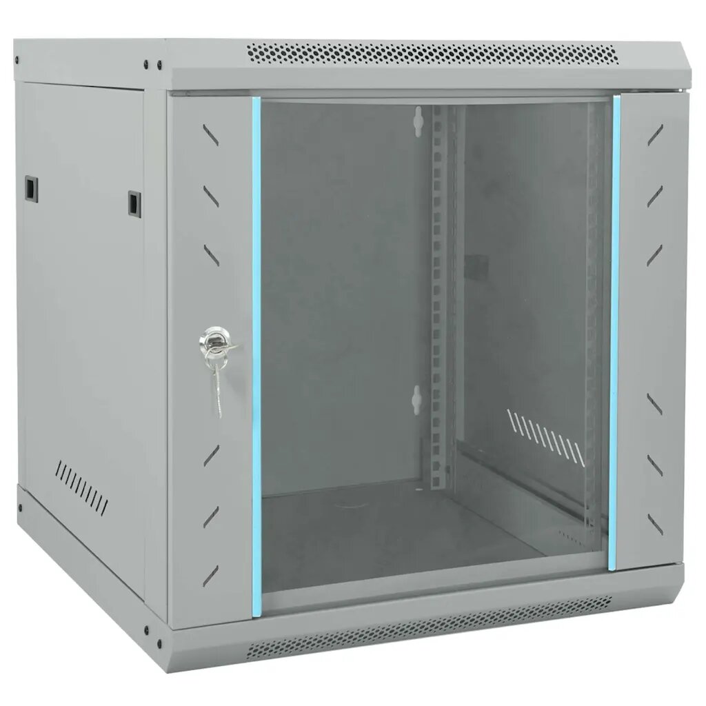 vidaXL Мрежов кабинет със съхранение Сив 53 x 60 x 60 см Стомана