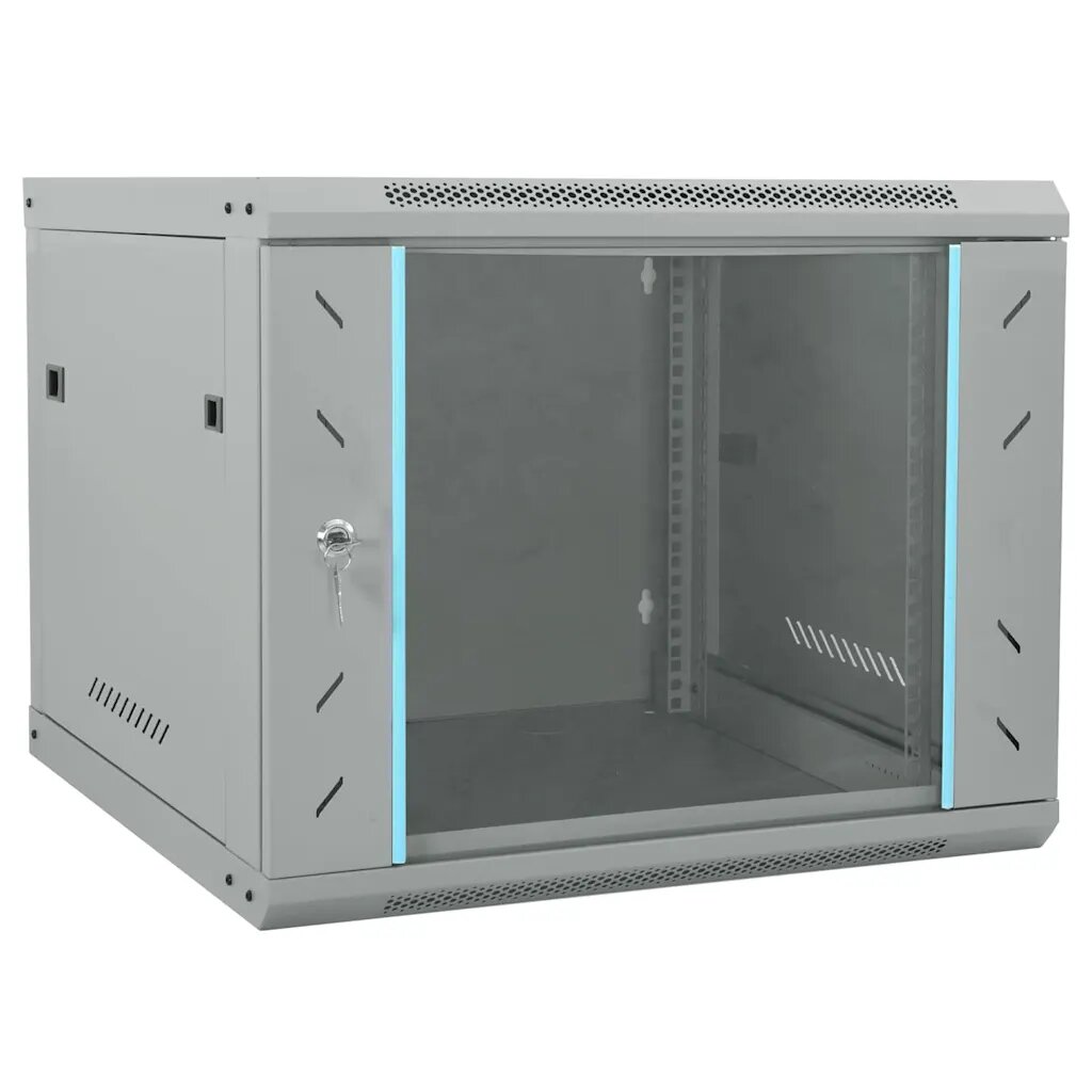 vidaXL Мрежов кабинет със съхранение Сив 60 x 60 x 50 см Стомана