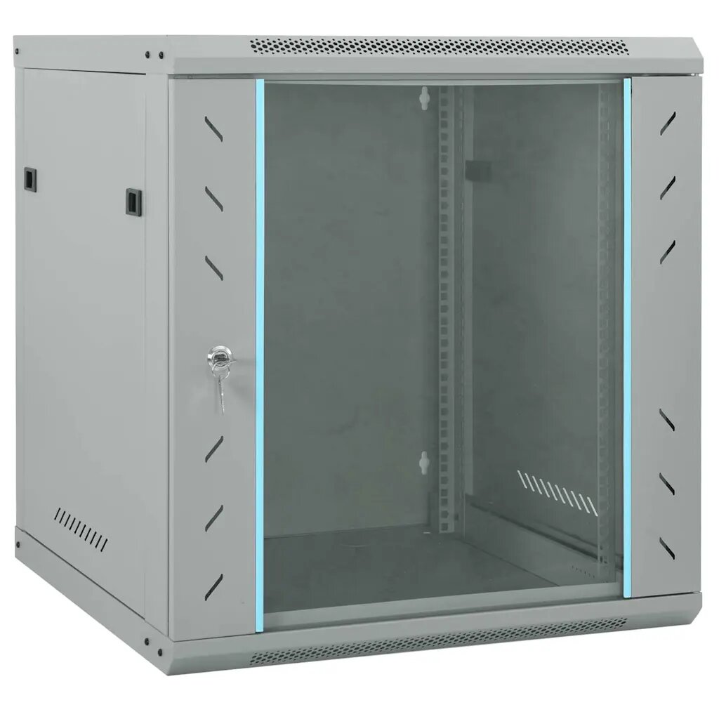 vidaXL Мрежов кабинет със съхранение Сив 60 x 60 x 65 см Стомана
