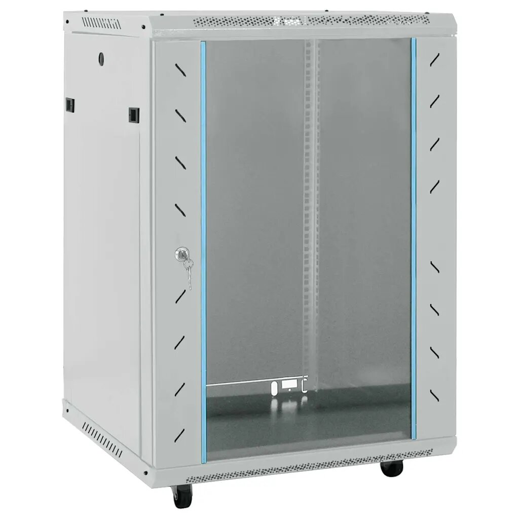 vidaXL Мрежов кабинет със съхранение Сиво 60 x 60 x 80 см Стомана