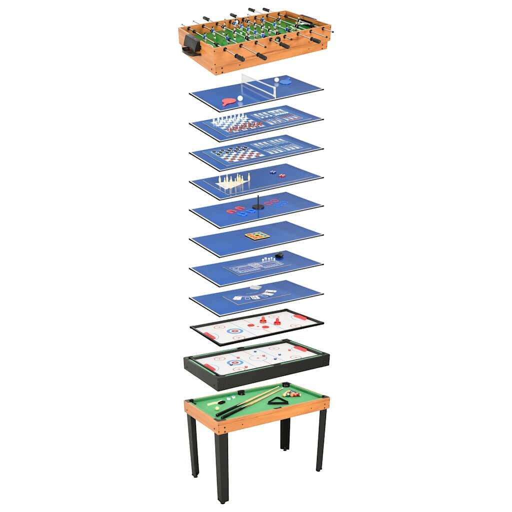 vidaXL Мултифункционална игрална маса 15-в-1 121x61x82 см клен