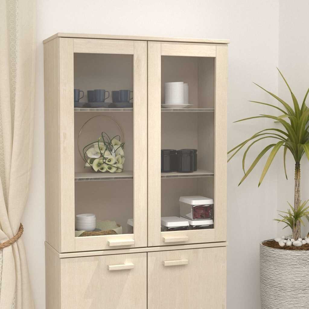 vidaXL Надстройка за шкаф HAMAR меденокафява 85x35x100 см бор масив