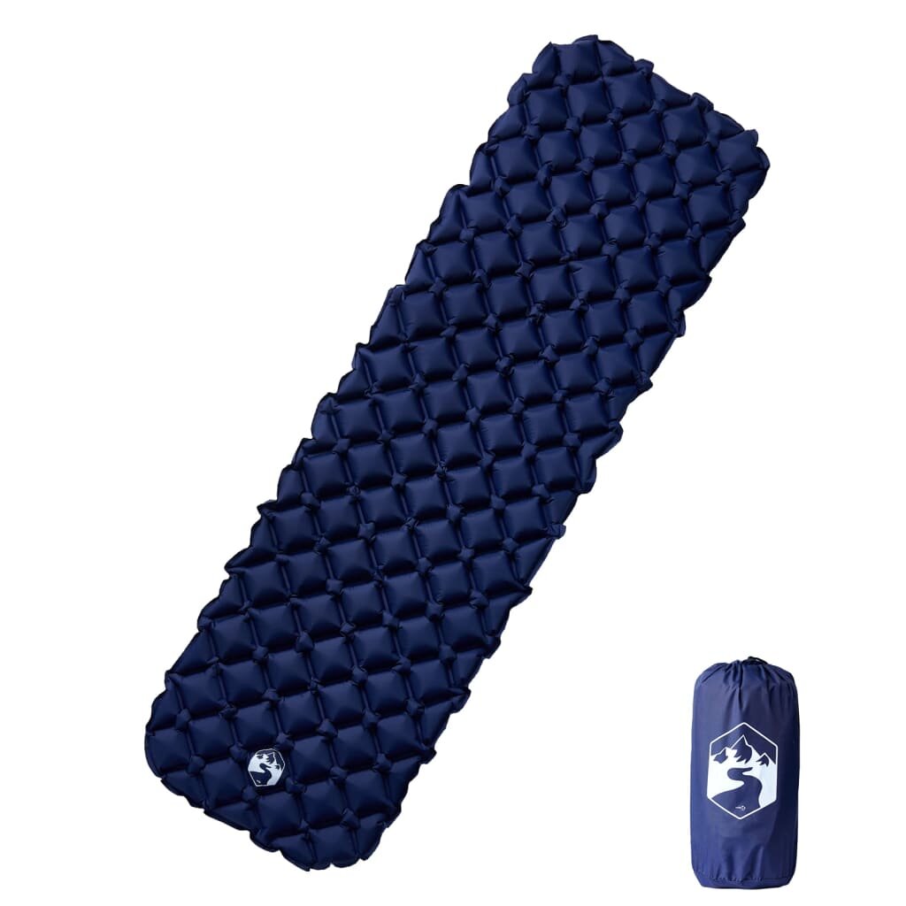 vidaXL Надуваем дюшек за къмпинг за 1 човек нейви син 190x58х6 см