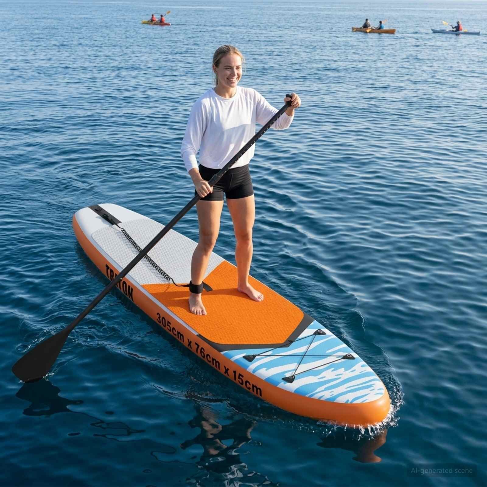 vidaXL Надуваема дъска за Paddle Board TRITON 305 x 76 x 15 cm Синьо