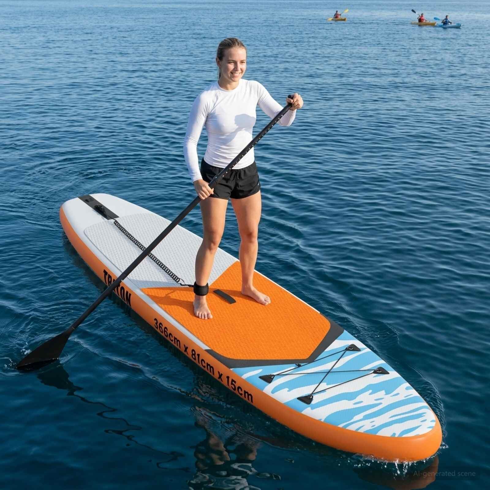 vidaXL Надуваема дъска за Paddle Board TRITON 366 x 81 x 15 см Синьо