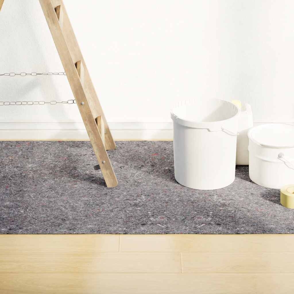vidaXL Неплъзгаща се поларна материя за бояджии 10 м 180 g/m² Сива