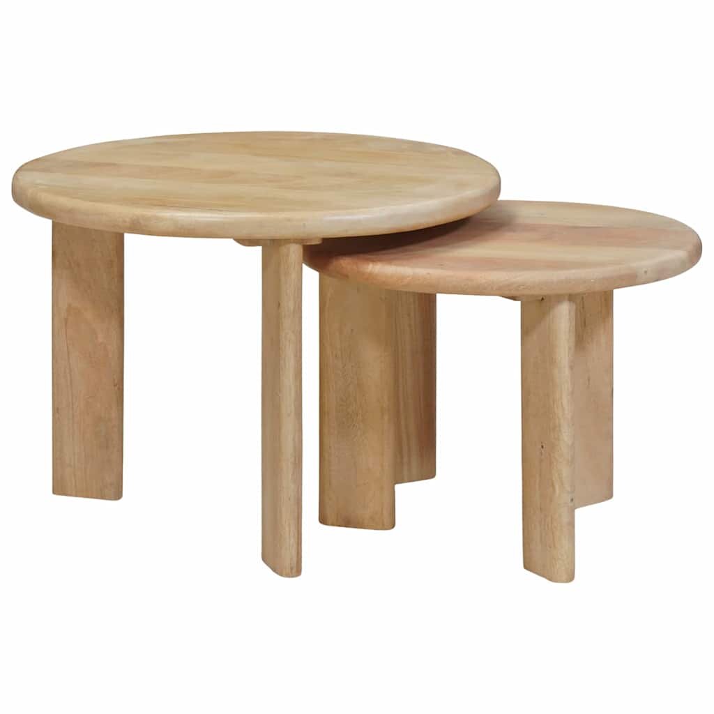 vidaXL Nesting маси за кафе 2 бр. Бяло Ø 50 x 40 см