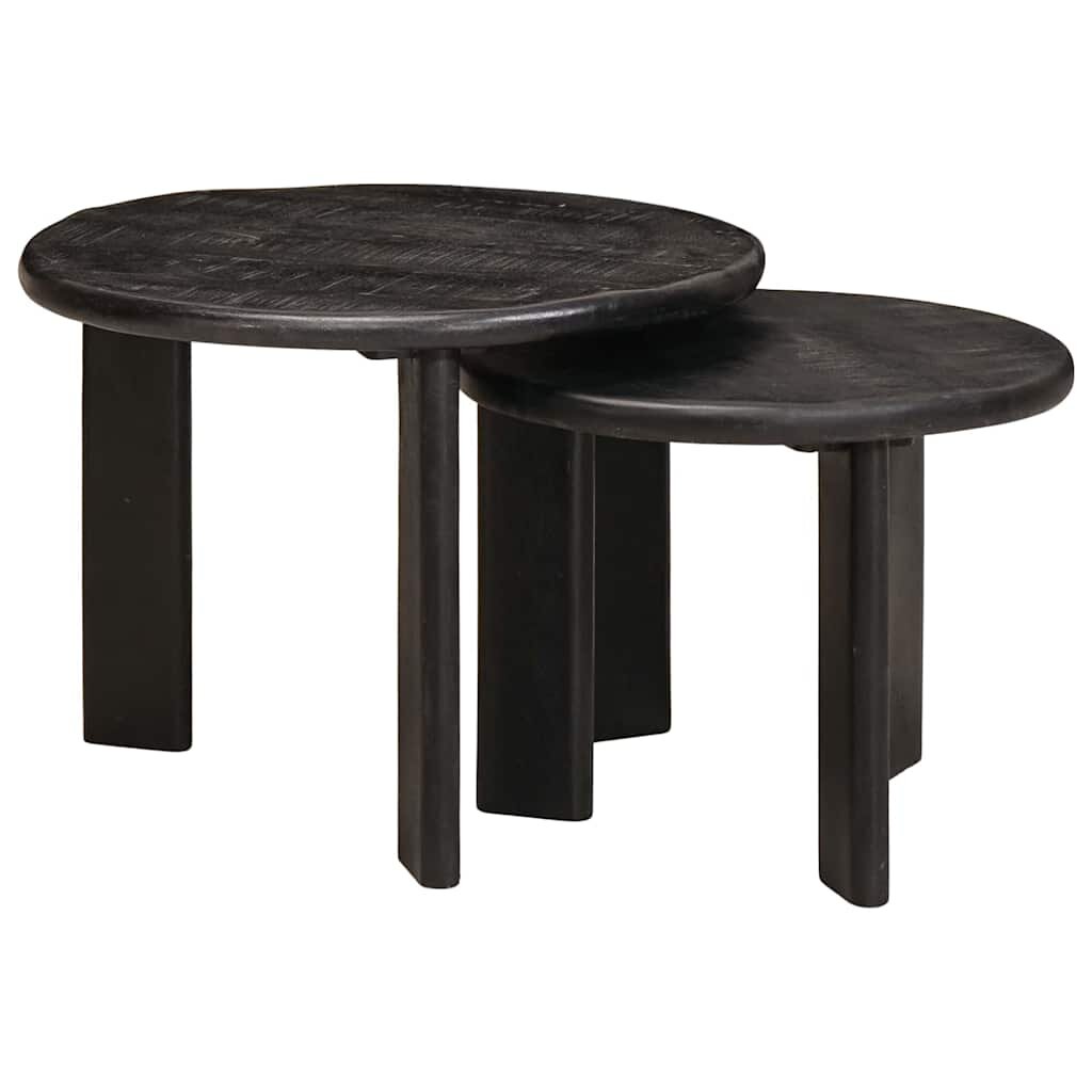 vidaXL Nesting маси за кафе 2 бр. Черно Ø 50 x 40 см