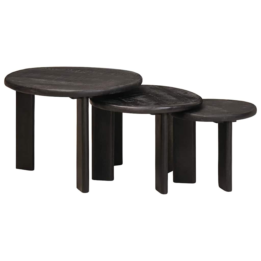 vidaXL Nesting маси за кафе 3 бр. Бяло Ø 54 x 40 см