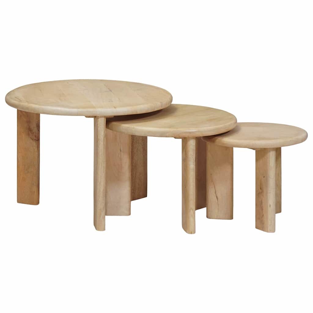 vidaXL Nesting маси за кафе 3 бр. Черно Ø 54 x 40 см
