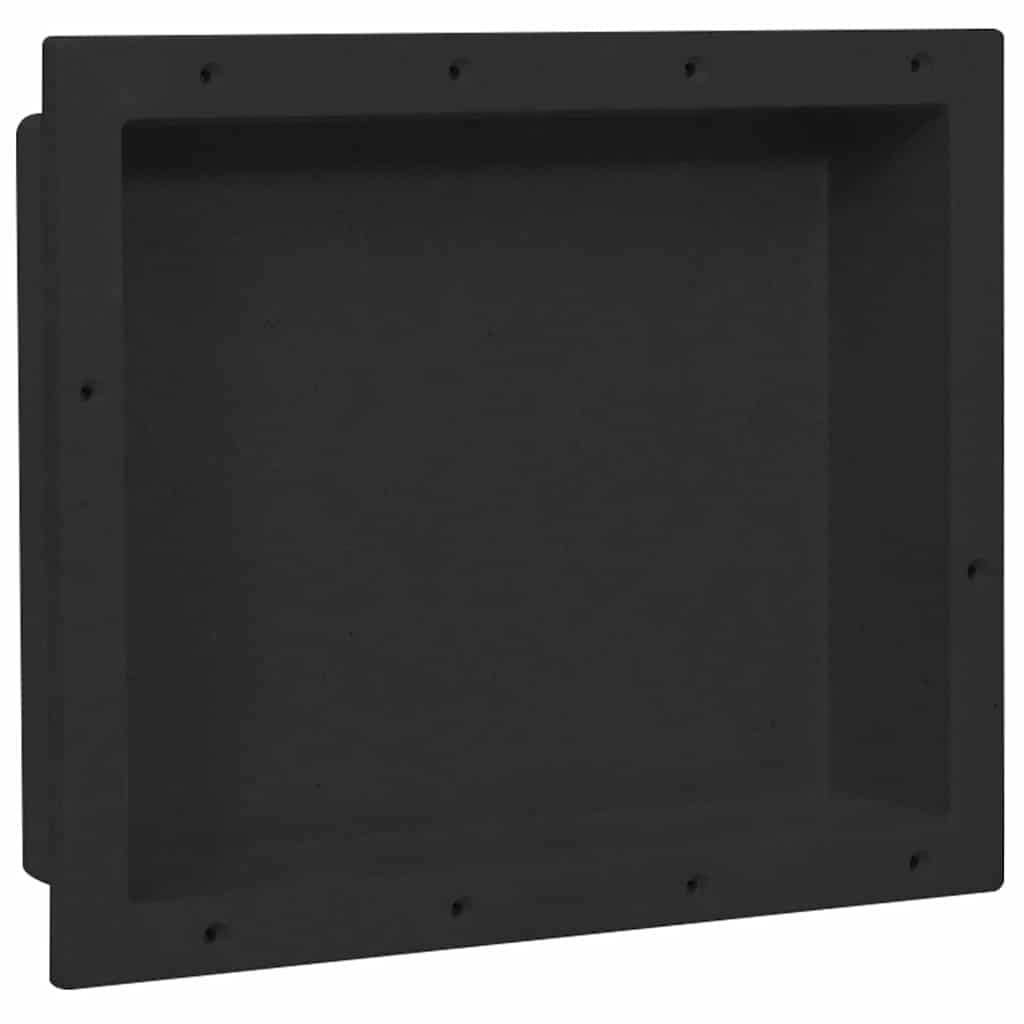 vidaXL Ниша за баня матово черно 41x51x10 см