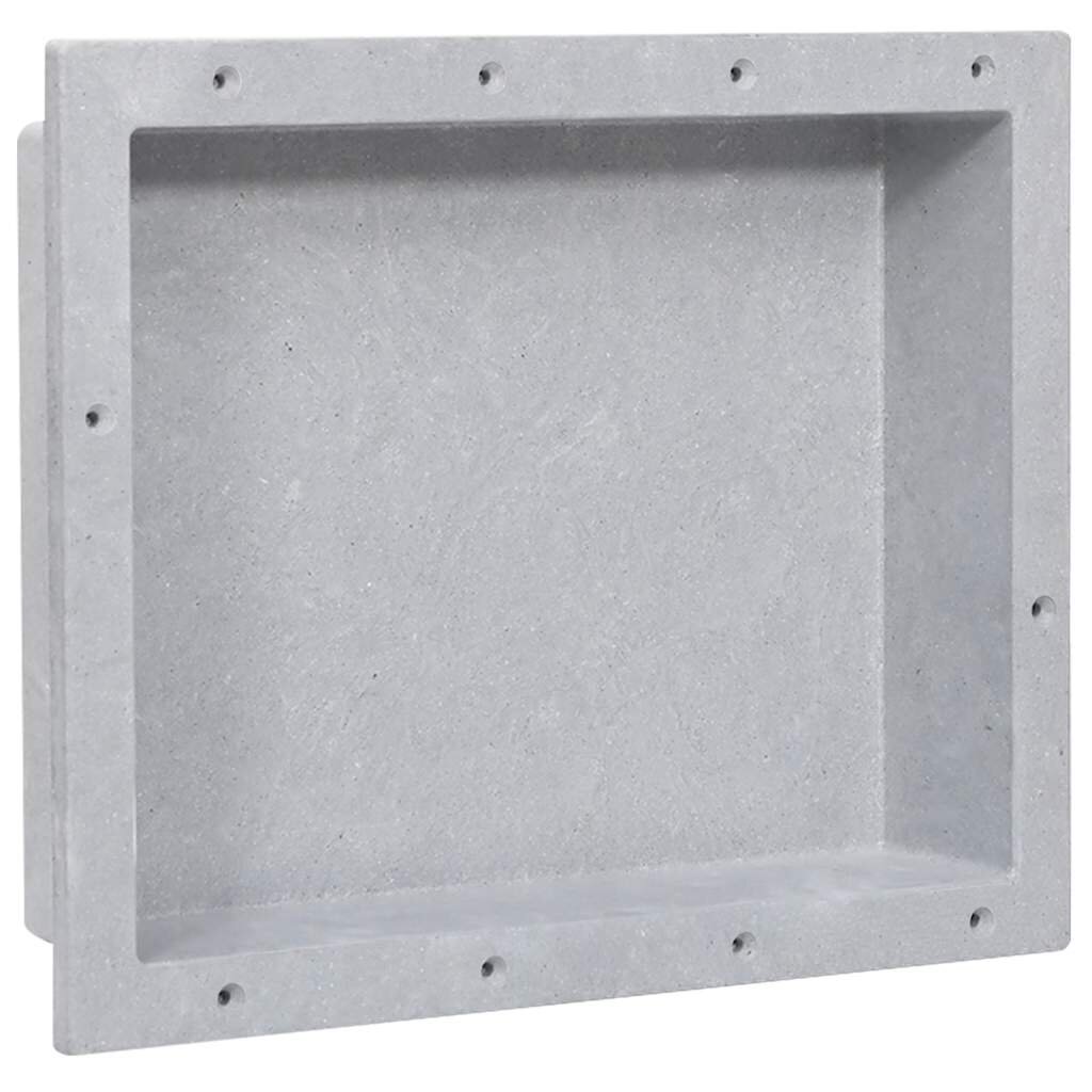 vidaXL Ниша за баня матово сиво 41x51x10 см