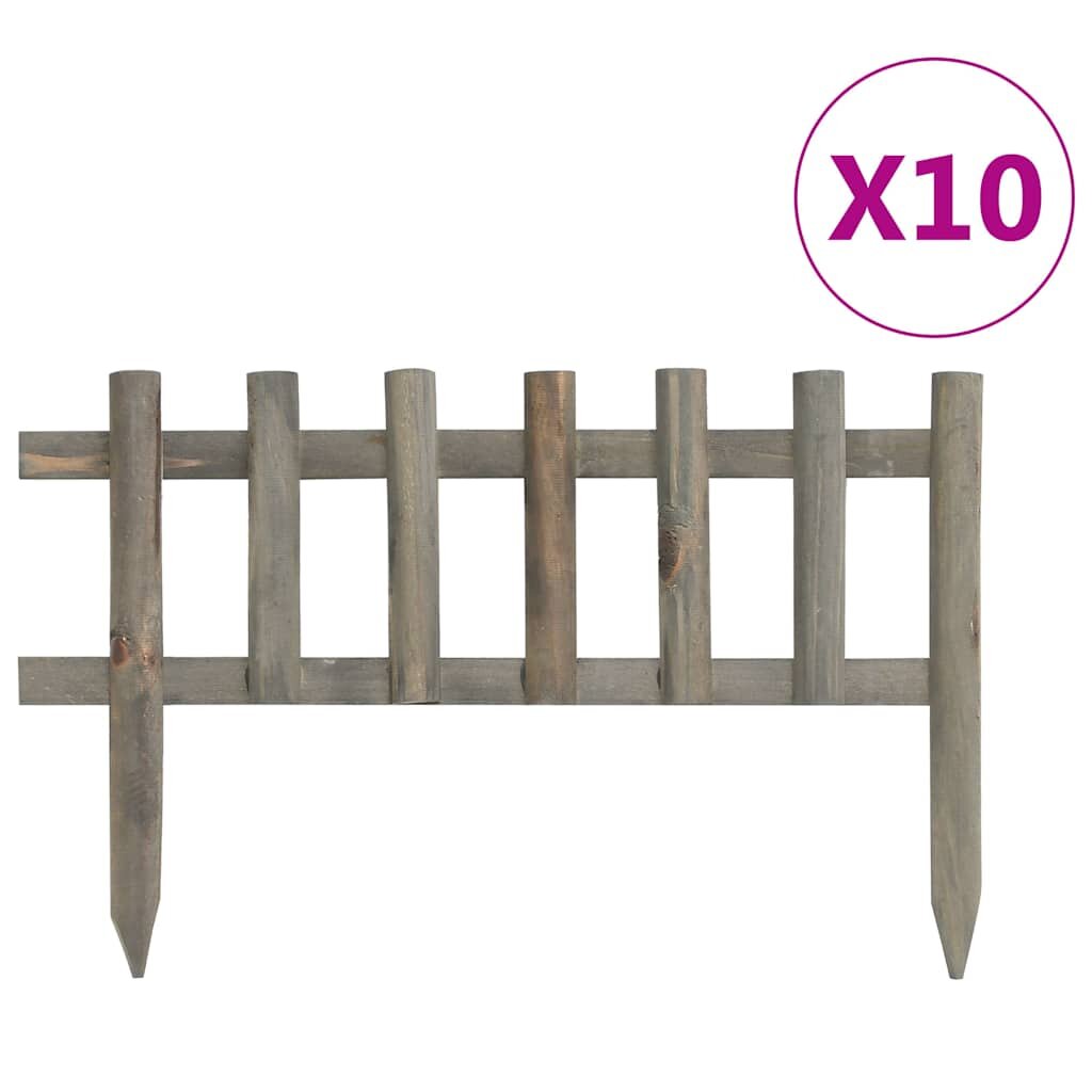 vidaXL Ниски огради за лехи 10 бр чам 44 м