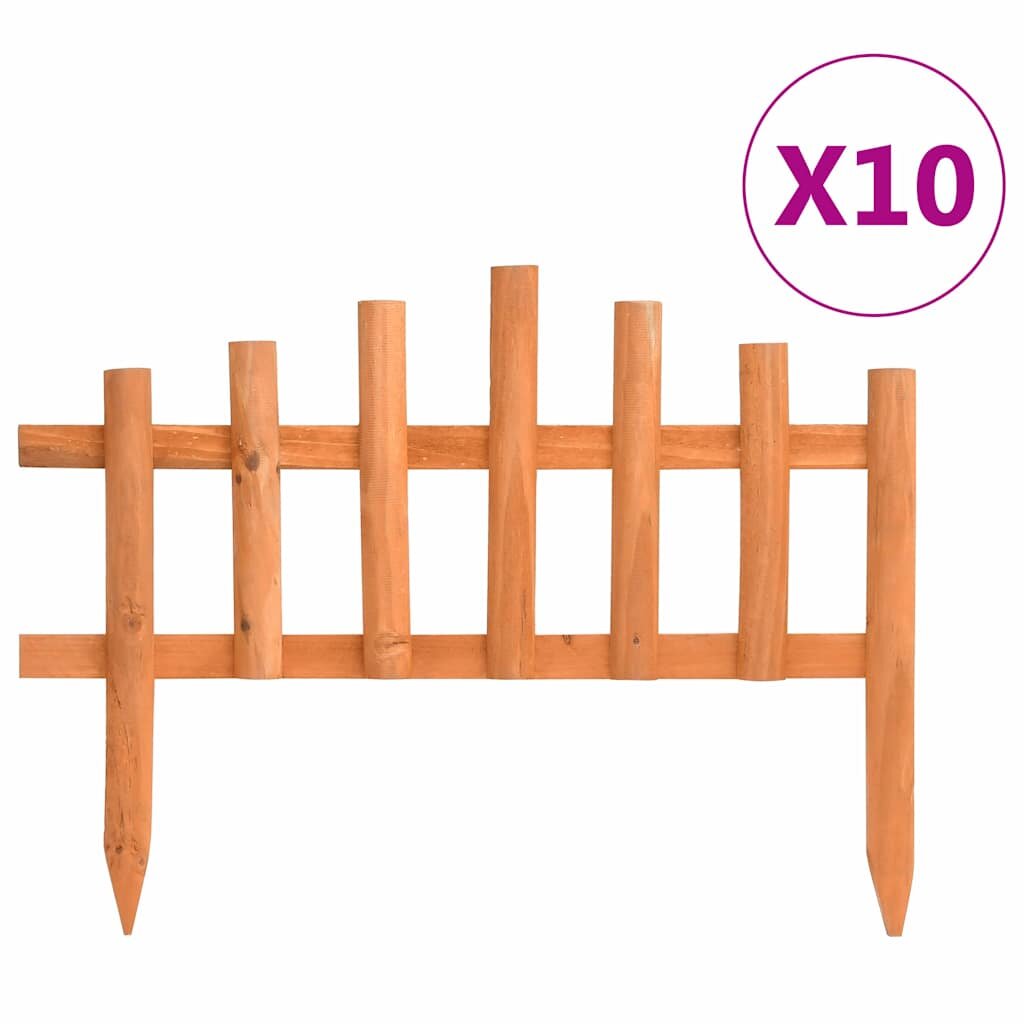 vidaXL Ниски огради за лехи 10 бр чам 44 м