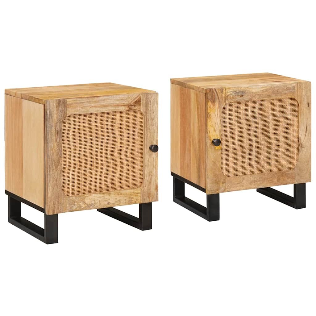 vidaXL Нощен шкаф 2 бр. Естествен 40 x 33 x 46 см