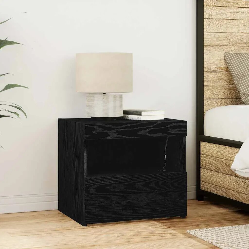 vidaXL Нощен шкаф Черния дъб 50 x 40 x 45 cm Инженерна дървесина