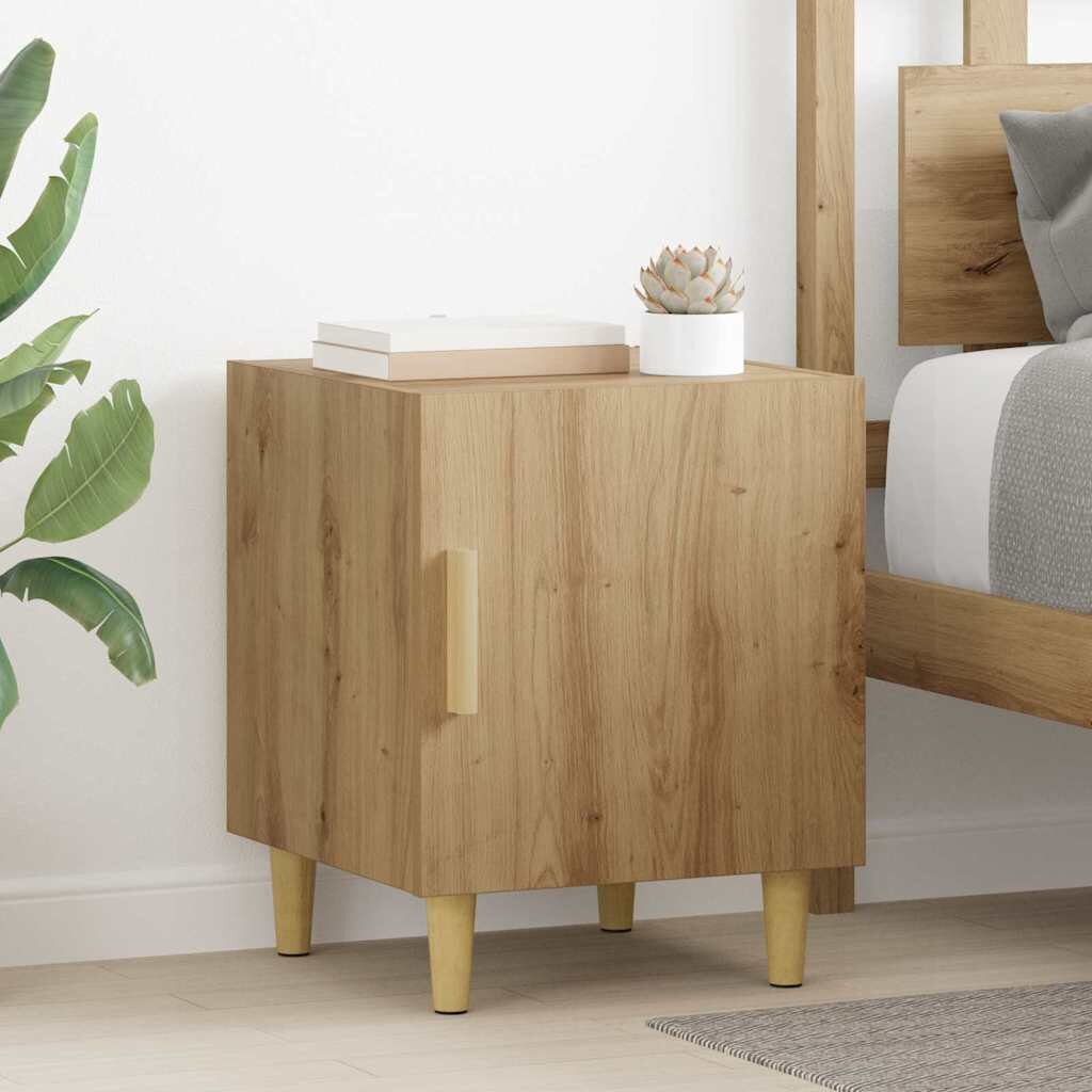 vidaXL Нощен шкаф Дъб 40 x 40 x 50 cm Инженерна дървесина