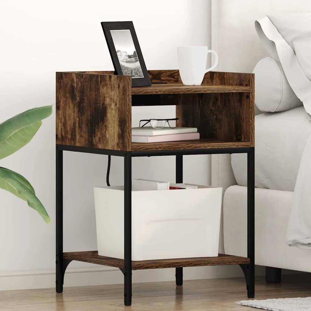 vidaXL Нощен шкаф Димян дъб 40 x 40 x 61 см Инженерна дървесина