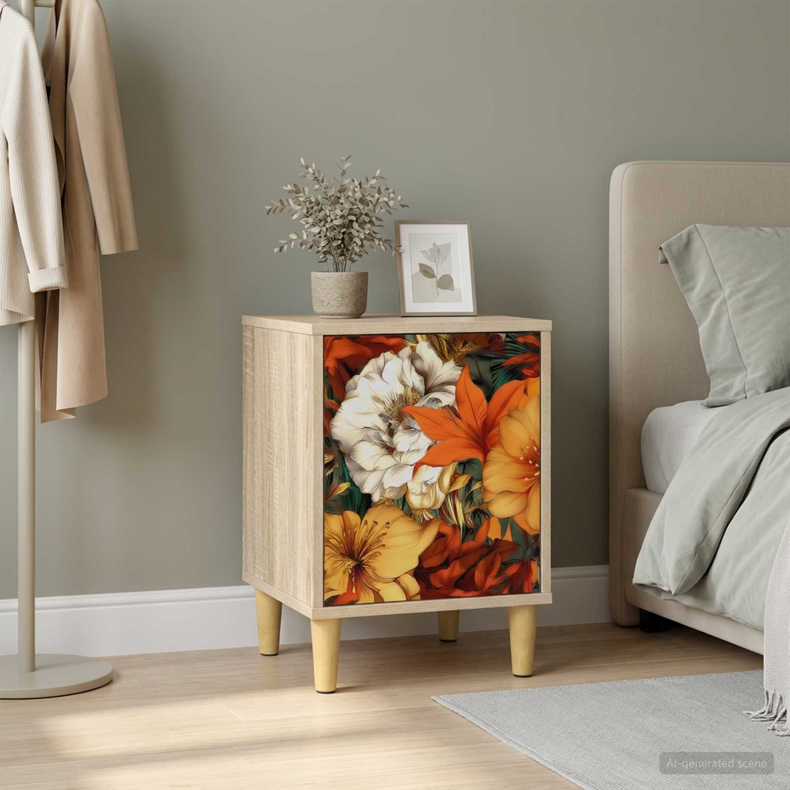 vidaXL Нощен шкаф GENNEP Дъб сонома 36 x 33 x 50 см