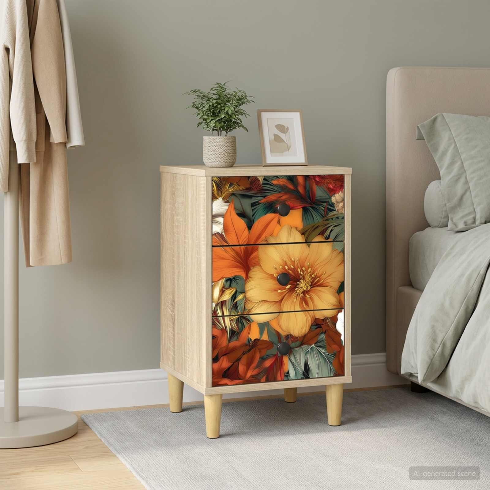 vidaXL Нощен шкаф GENNEP Дъб сонома 36 x 33 x 60 см
