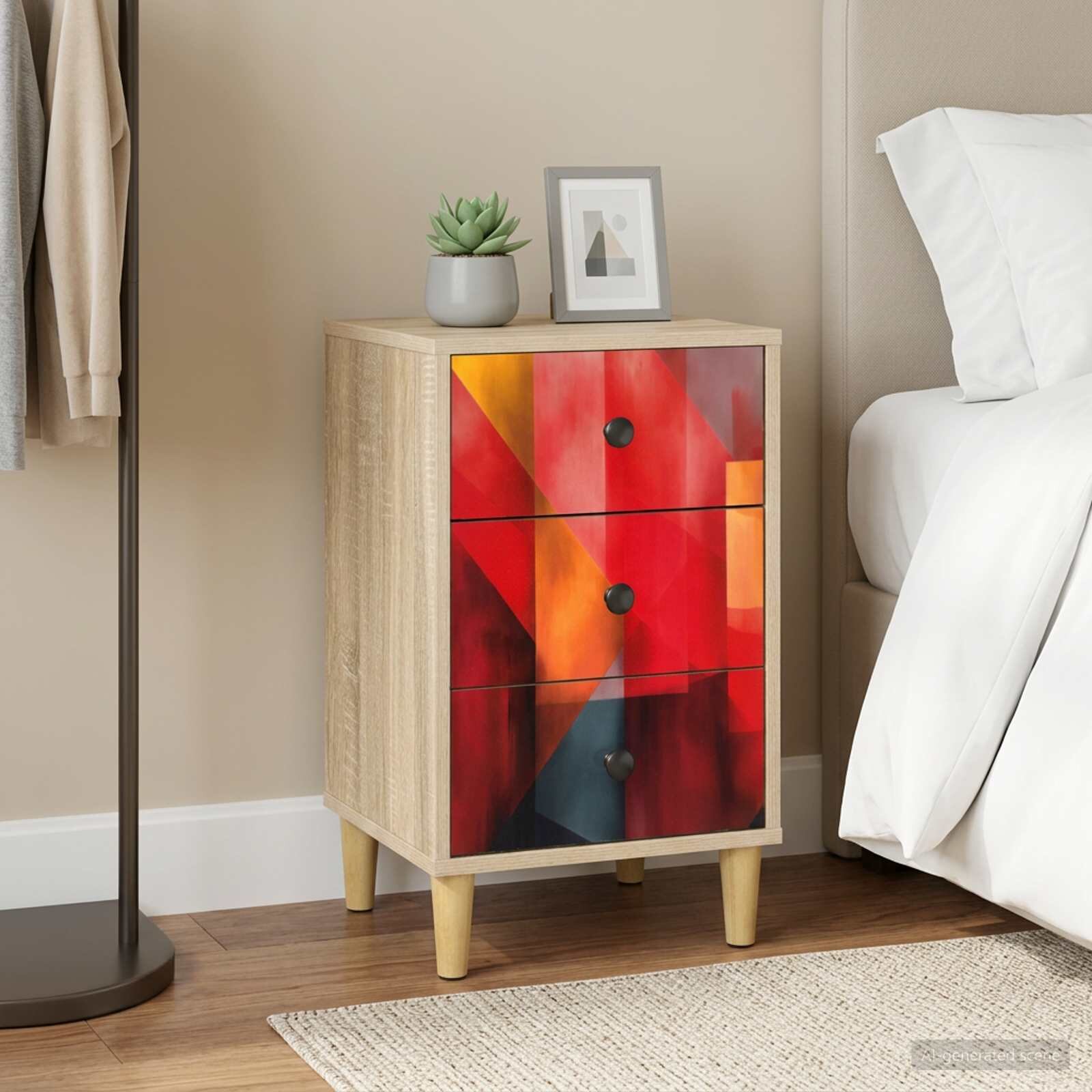 vidaXL Нощен шкаф HEESCH Дъб сонома 36 x 33 x 60 см