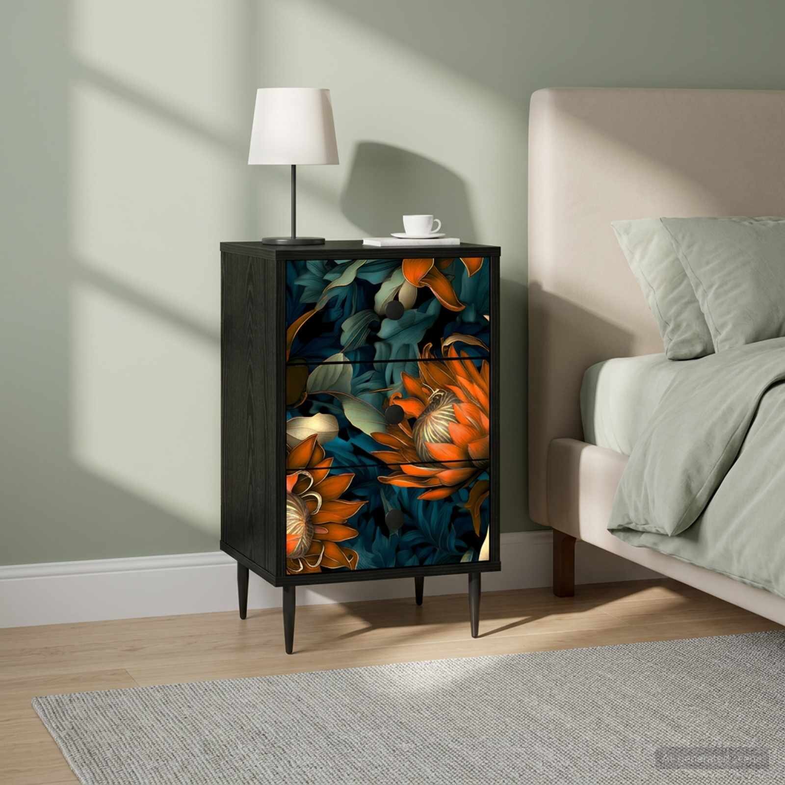 vidaXL Нощен шкаф LOCHEM 2 бр. Черен дъб 36 x 33 x 61 см