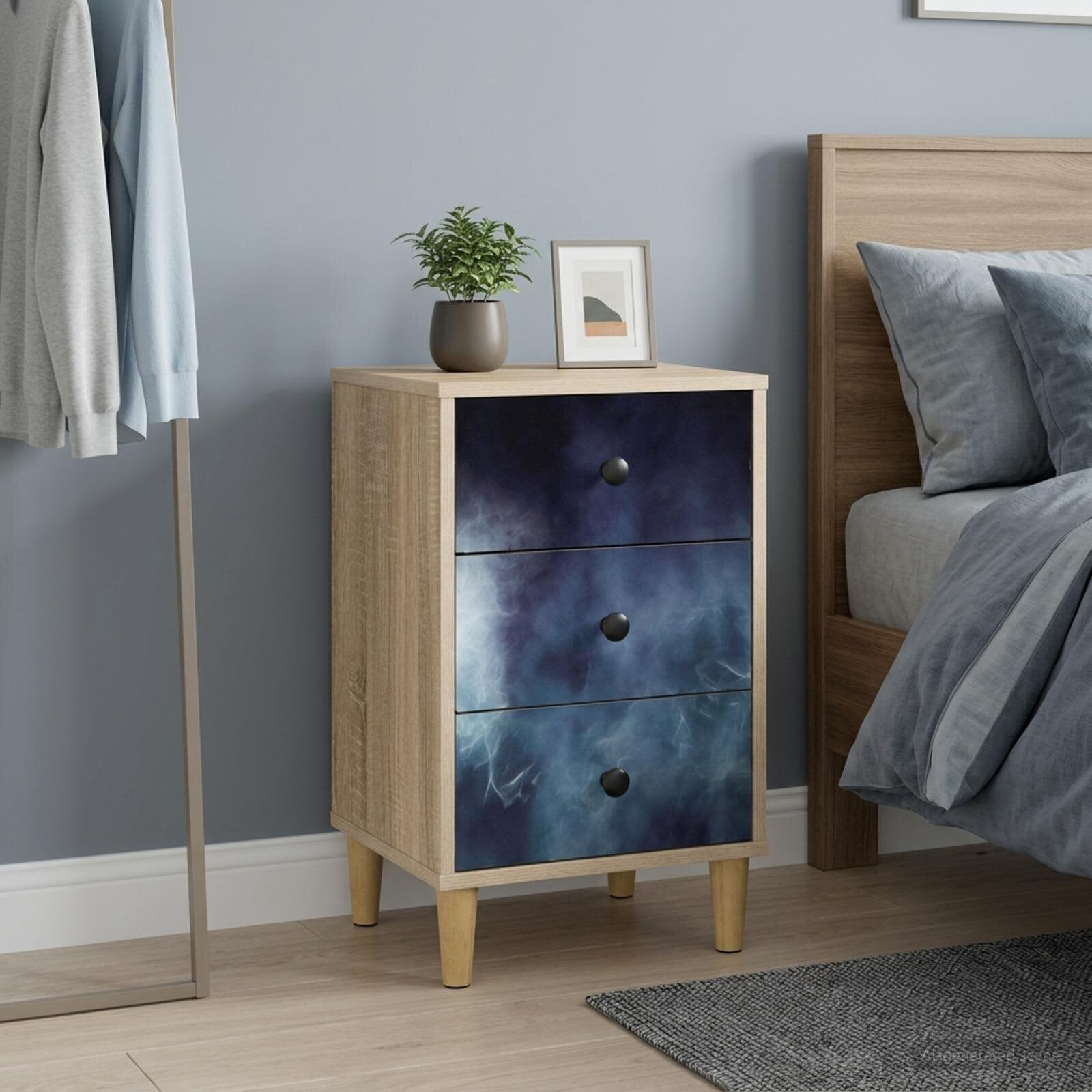 vidaXL Нощен шкаф RAALTE Дъб сонома 36 x 33 x 60 см