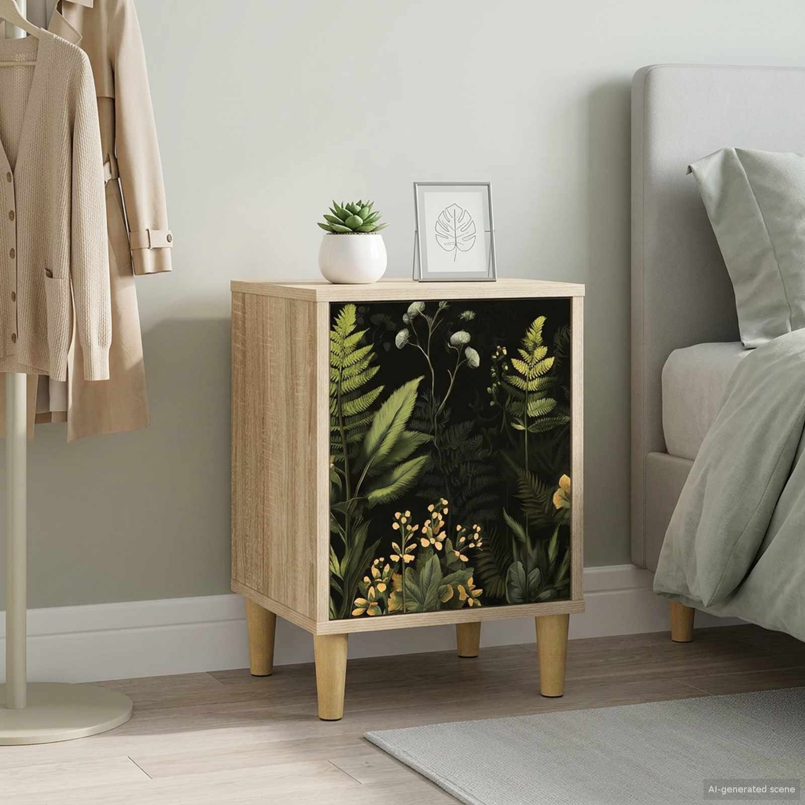 vidaXL Нощен шкаф RHENEN Дъб сонома 36 x 33 x 50 см