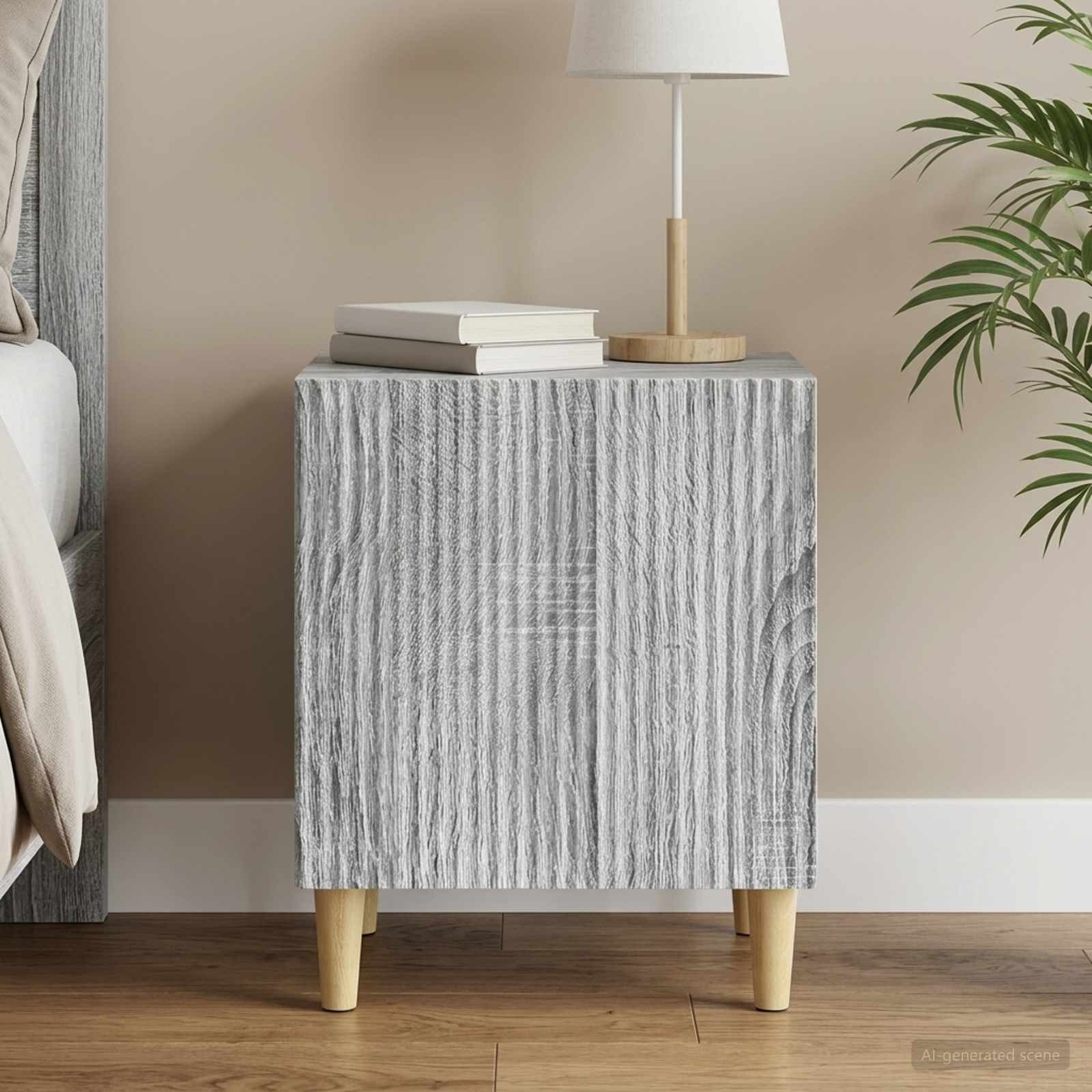 vidaXL Нощен шкаф Сива сонома 43 x 345 x 50 см Инженерна дървесина