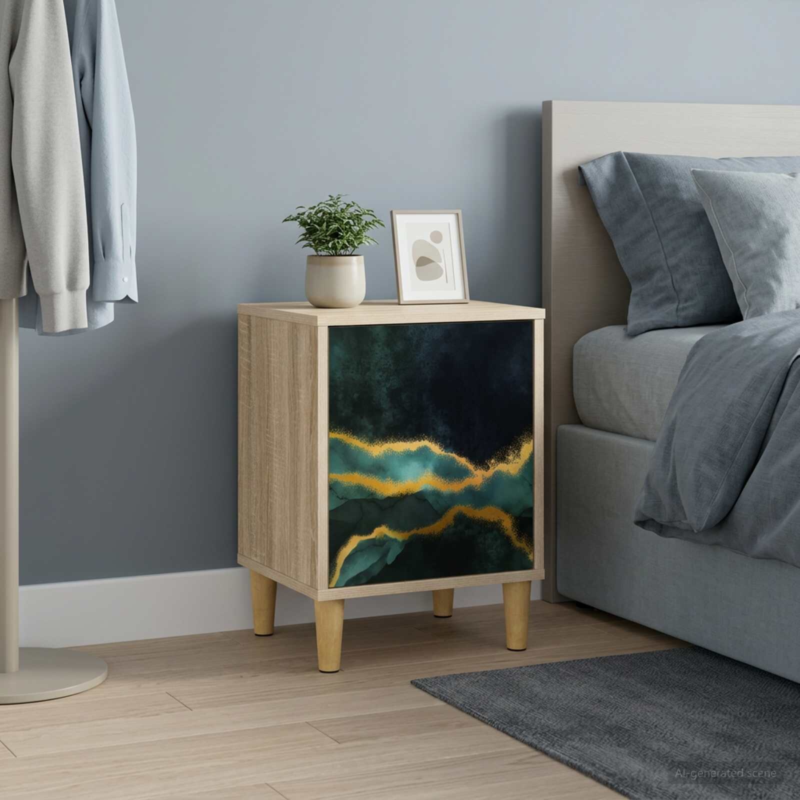 vidaXL Нощен шкаф WIJHE Дъб сонома 36 x 33 x 50 см Инженерна дървесина