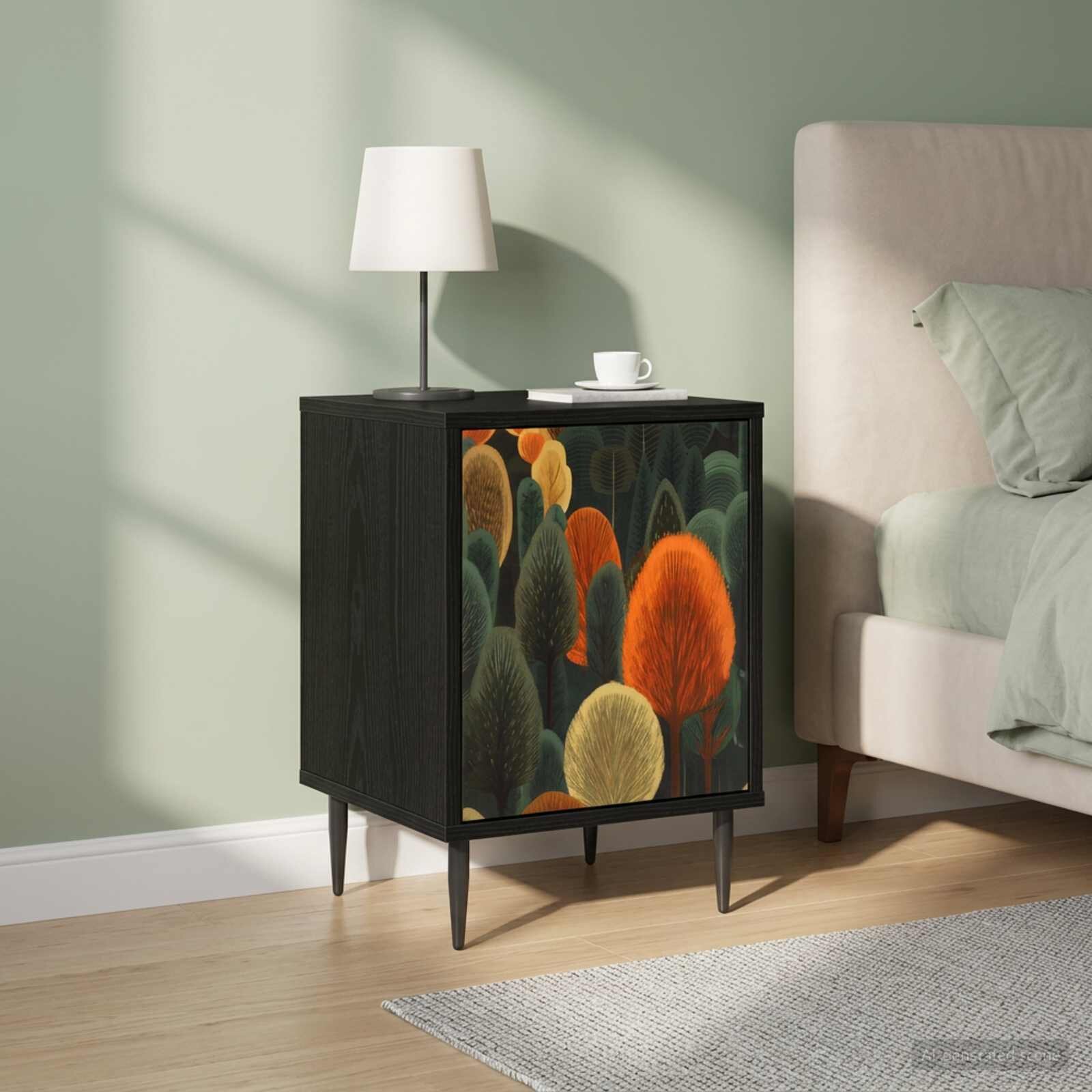 vidaXL Нощен шкаф ZAANDAM 2 бр. Черен дъб 36 x 33 x 51 см