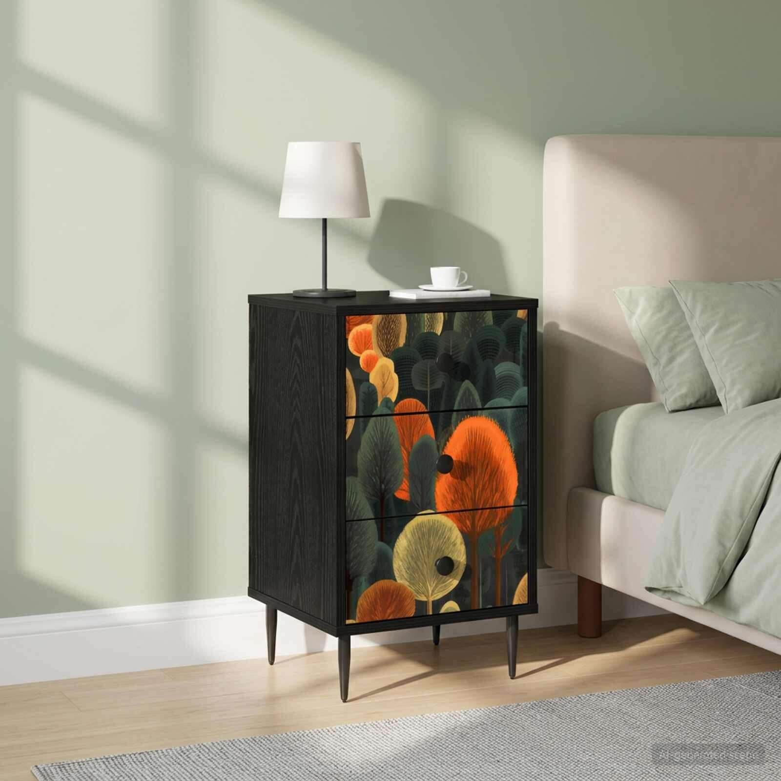 vidaXL Нощен шкаф ZAANDAM 2 бр. Черен дъб 36 x 33 x 61 см