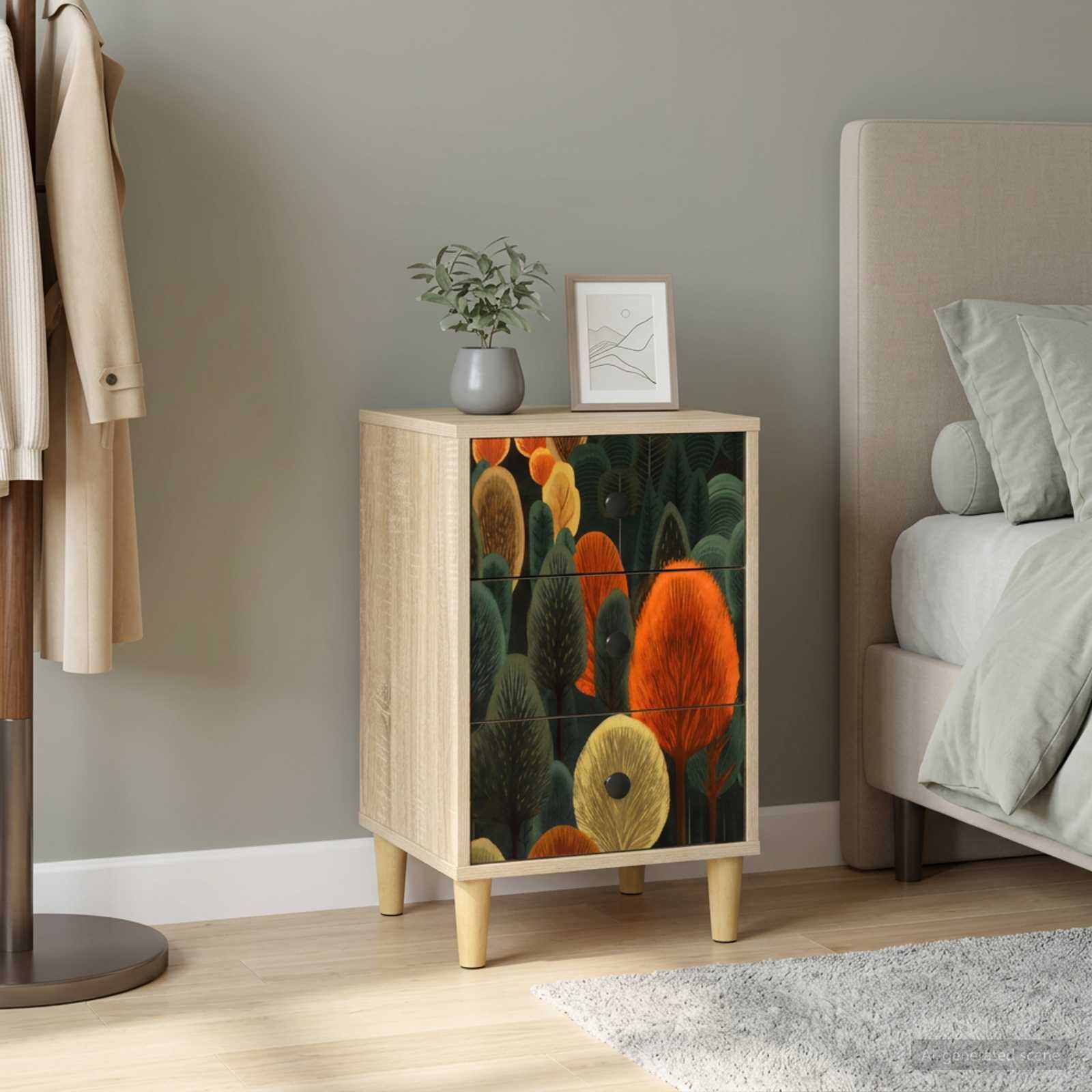 vidaXL Нощен шкаф ZAANDAM Дъб сонома 36 x 33 x 60 см