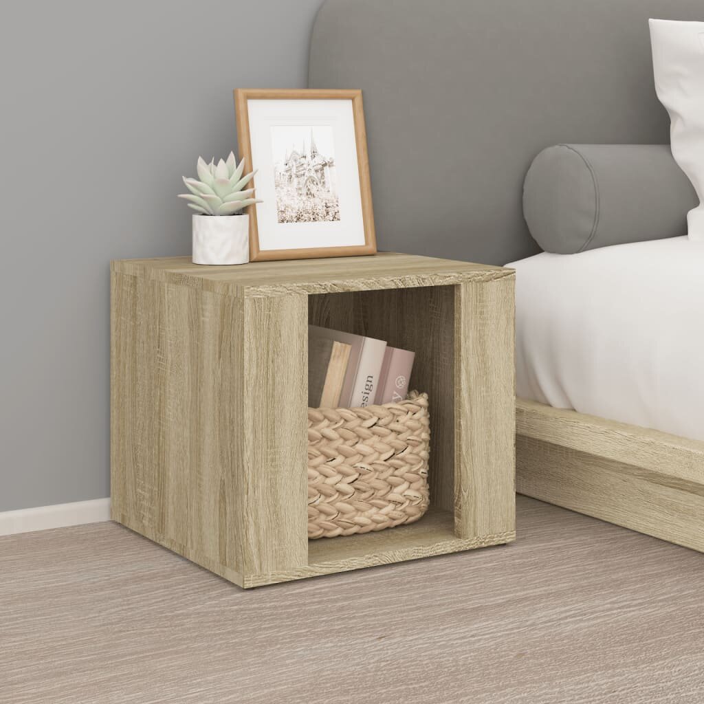 vidaXL Нощна масичка дъб сонома 41x40x36 см инженерно дърво