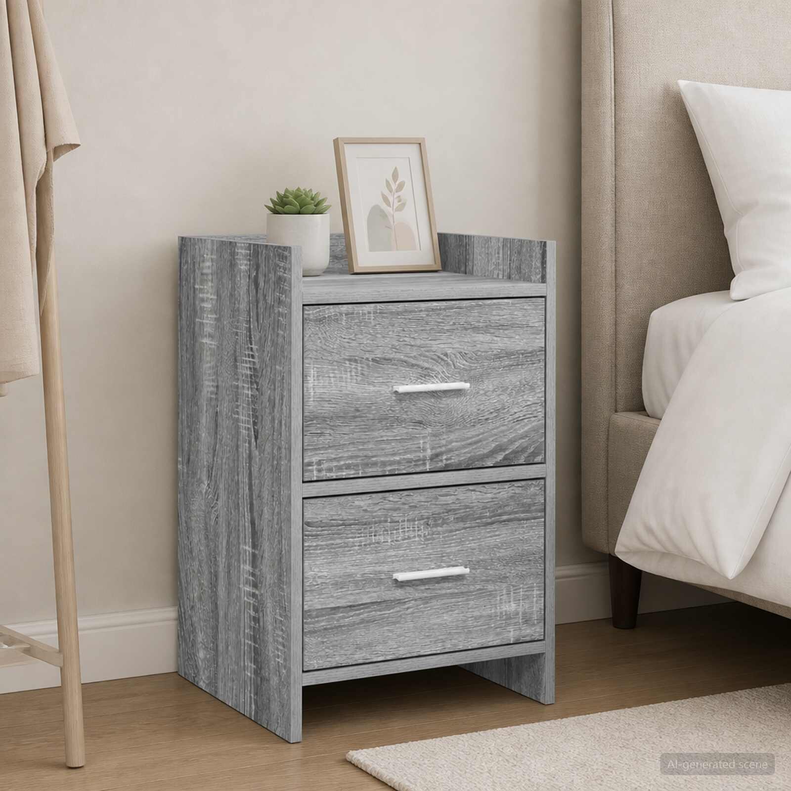 vidaXL Нощни маси Сив Сонома 40 x 30 x 60 cm Инженерна дървесина