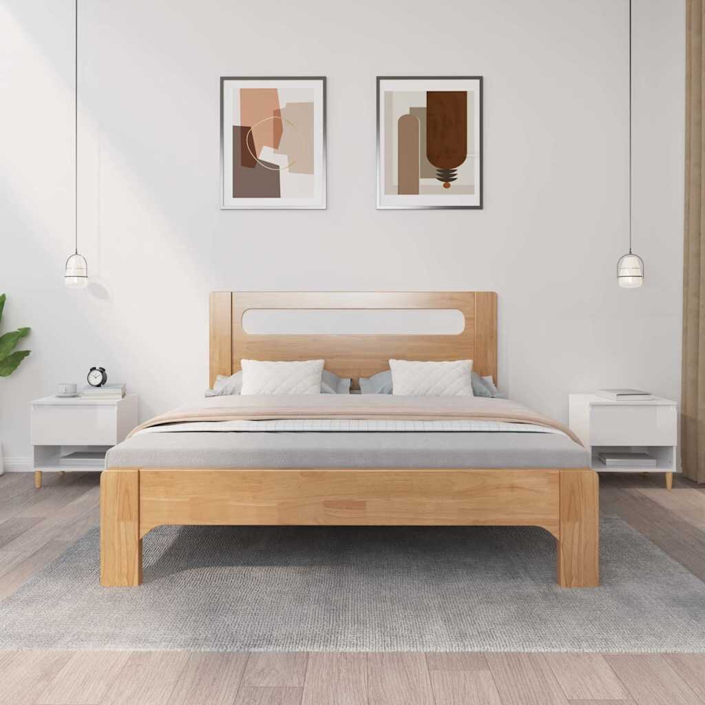 vidaXL Нощни масички 2 бр бял гланц 50x46x50 см инженерно дърво