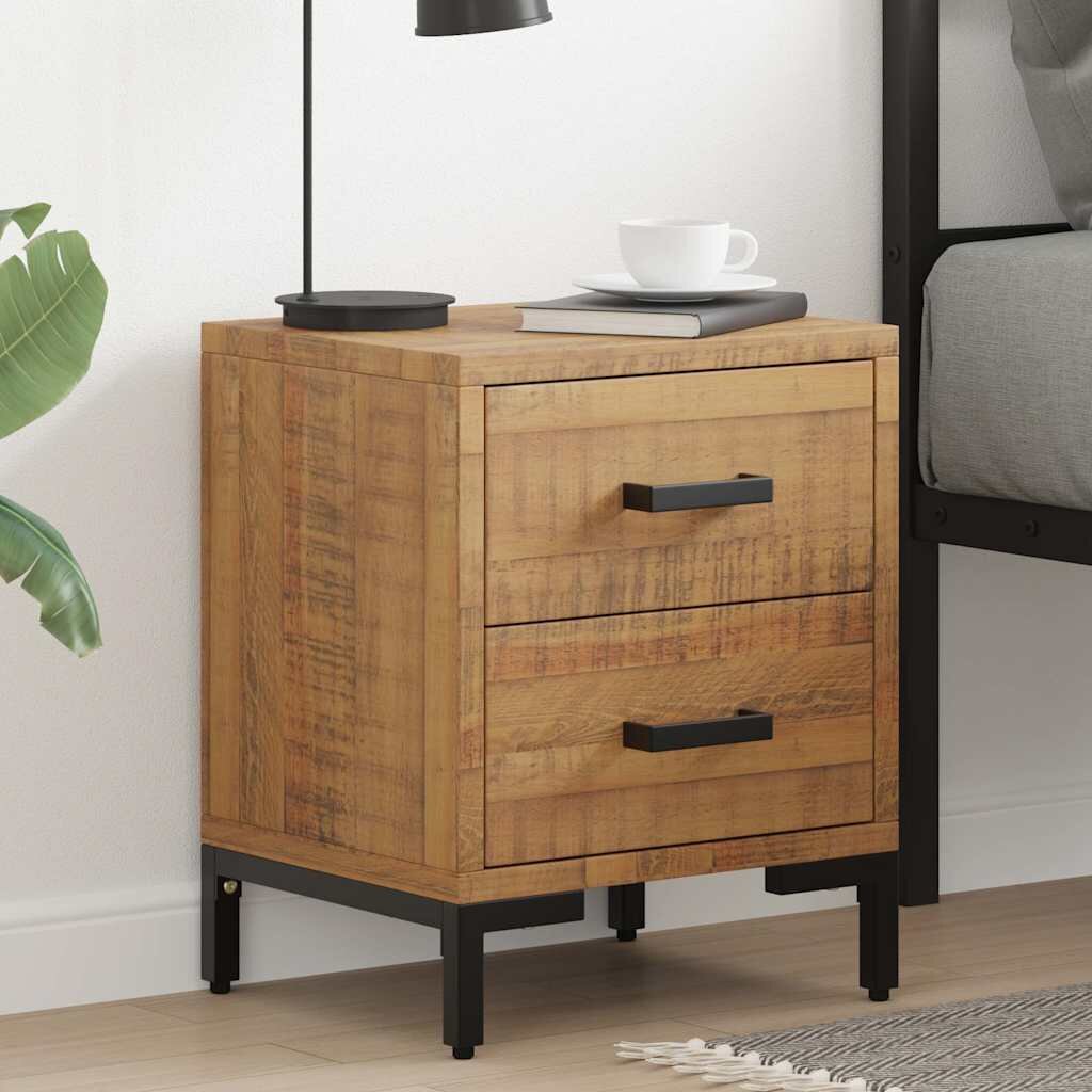 vidaXL Нощни шкафчета 2 бр 36x30x45 см борово дърво масив