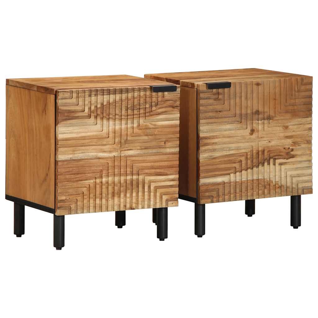 vidaXL Нощни шкафчета 2 бр. 40x33x46 см масивна акация